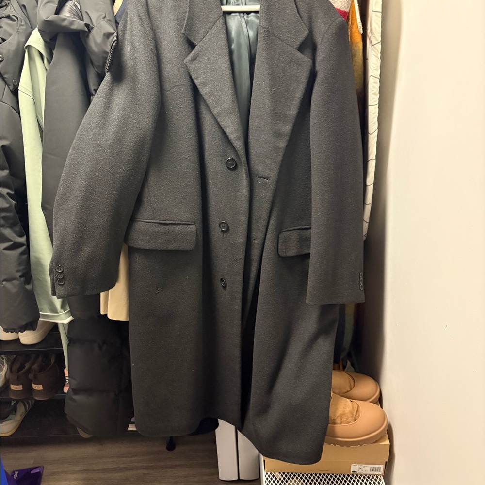 Unique Vintage Black Wool Coat